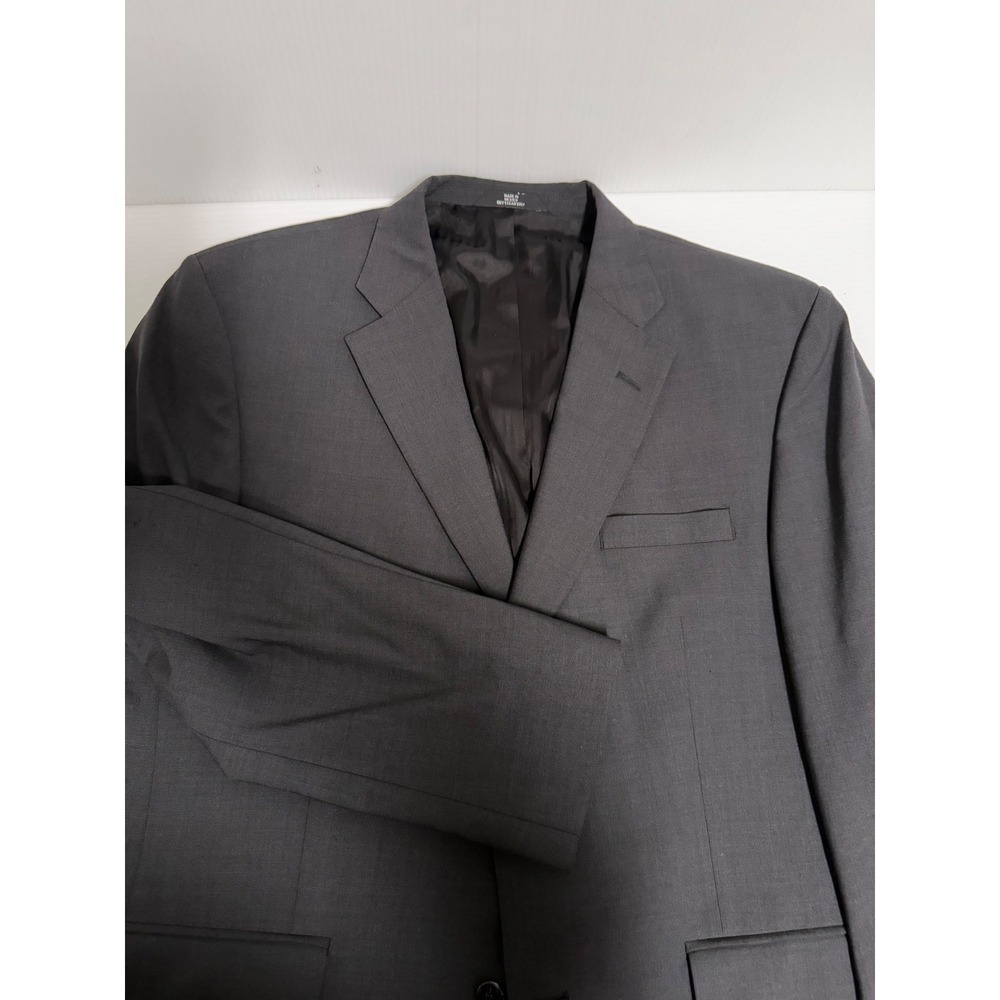 Haggar Black Label Mens Suit Jacket Blazer Charcoal Gray 2 Button Formal Lined